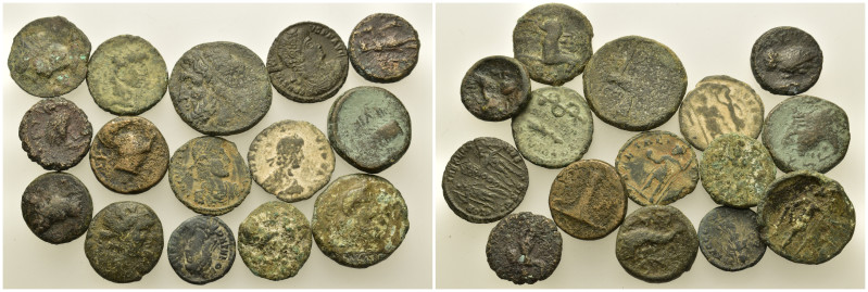 Lot of 15 Greek and Roman Æ coins, to be catalog. Lot sold as is, no return.