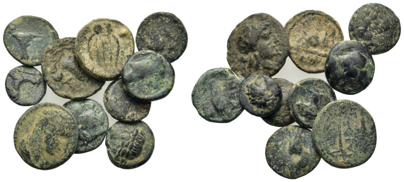 Lot of 10 Greek Æ coins, to be catalog. Lot sold as is, no return.