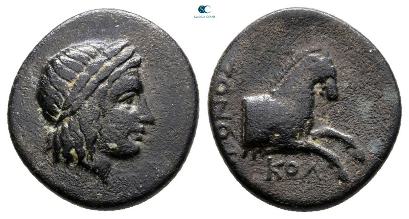 Ionia. Kolophon circa 330-285 BC. 
Bronze Æ

15 mm, 2,00 g



Very Fine