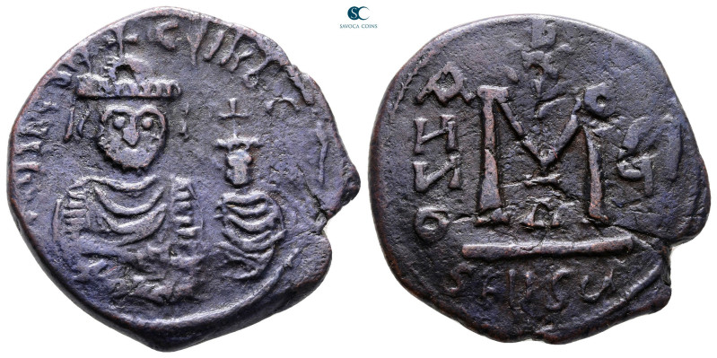 Heraclius with Heraclius Constantine AD 610-641. Seleucia Isauriae
Follis or 40...