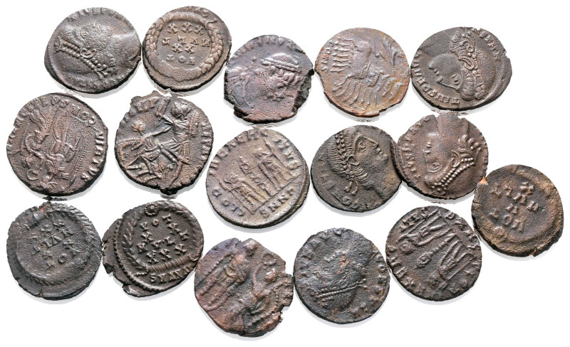 Lot of ca. 16 late roman bronze coins / SOLD AS SEEN, NO RETURN! 

Very Fine