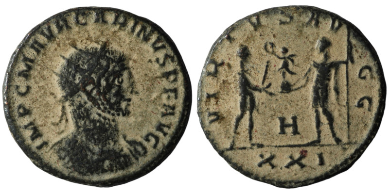 Carinus. (283-285 AD). Æ Antoninian. Antioch. Obv: IMP C M AVR CARINVS PF AVG. r...