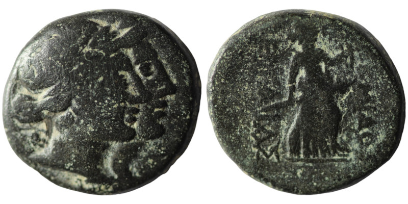 Perga, Pamphylia. 200-1 BC. Obv. Jugate heads right of Artemis and Apollo. Rev. ...