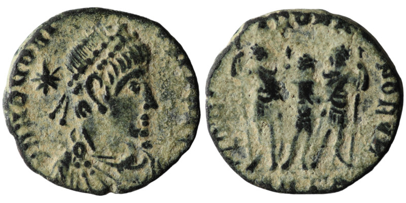 Honorius. (393-423 AD). Æ Follis. Antioch. 15mm, 1,59g