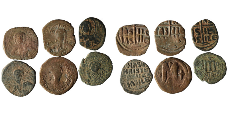 Lot of 6 Byzantine bronze Follis. Sold as seen, no return!