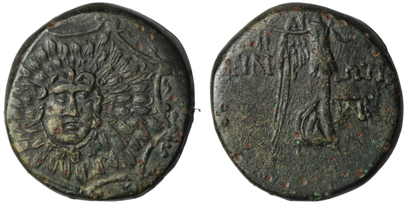 Pontos. Amisos. Mithradates VI. Eupator. (85-65 BC) Æ Bronze. Obv: Aegis facing....