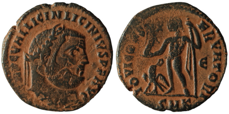 Licinius I. (317-320 AD). Follis. Cyzicus. Obv: IMP LICINIVS PF AVG. laureate bu...