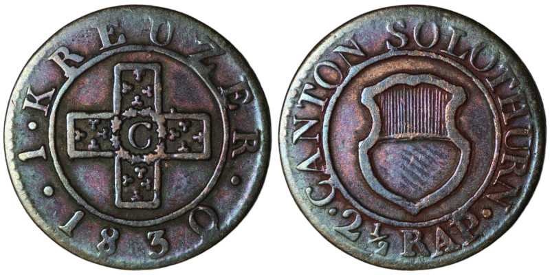 Canton Solothurn. 1830. 1 Kreuzer. 17mm, 0,95g