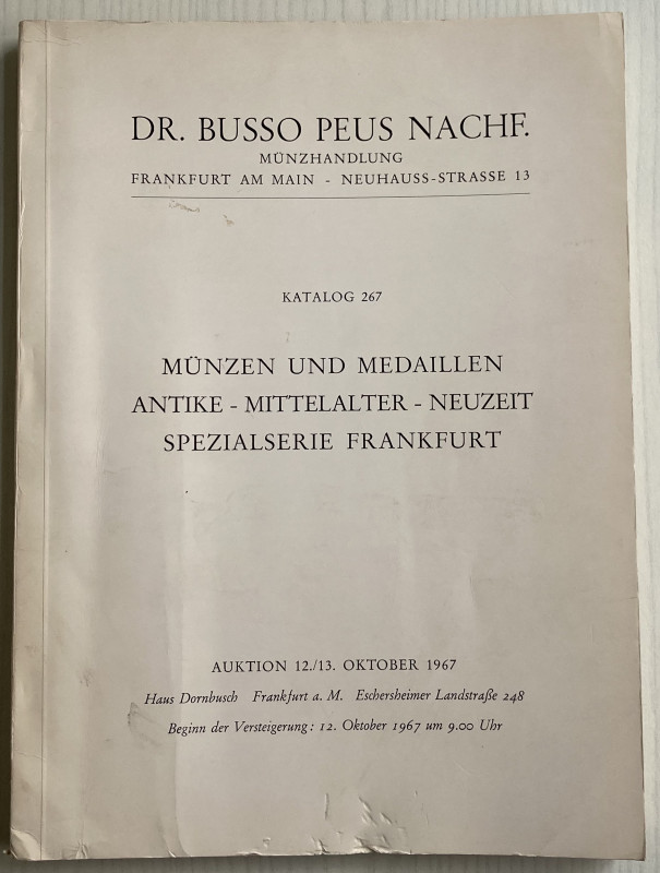 Busso Peus Nachf. Katalog 267. Munzen und Medaillen, Antike, Mittelalter, Neuzei...