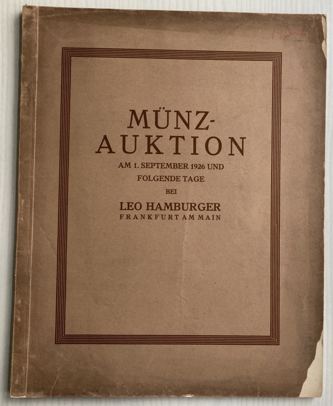 Hamburger L. Munz-Auktion, Sammlungen G in D u. A. Mittelalter und Neuzeit, enth...