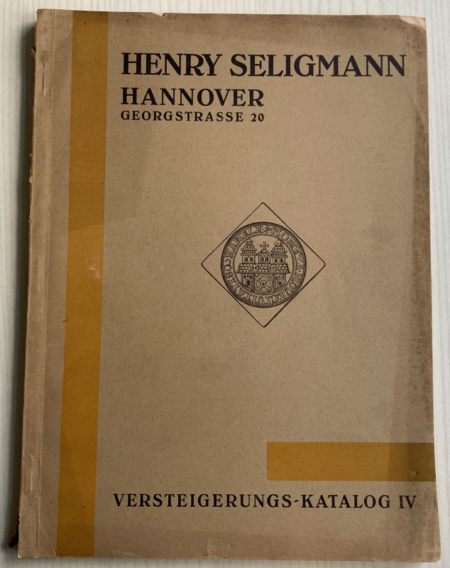 Seligmann H. Katalog IV. Sammlung George Pflumer Hameln. U.A. 25 Marz 1929. Bros...