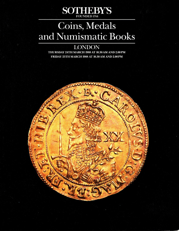 SOTHEBY’S. – London, 24\25 – March, 1988. Ancient coins, islamic, english, and m...