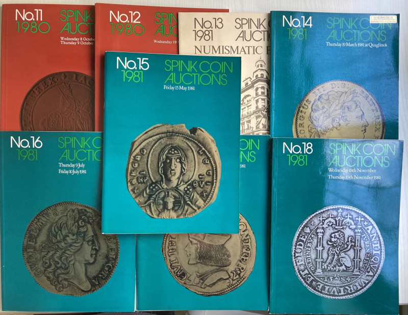 Spink Coin Auctions. Lotto di 8 Cataloghi: No. 11 1980 – No. 12 1980 – No. 13 19...