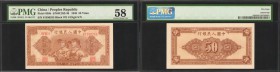 CHINA--PEOPLE'S REPUBLIC. People's Bank of China. 50 Yuan, 1949. P-830b. PMG Choice About Uncirculated 58.

(S/M #C282-36) 8 Digit Serial Number. Ju...