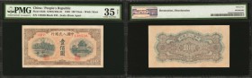 CHINA--PEOPLE'S REPUBLIC. People's Bank of China. 100 Yuan, 1949. P-833b. PMG Choice Very Fine 35 Net. Restoration, Discoloration.

(S/M #C282-45) S...