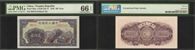 CHINA--PEOPLE'S REPUBLIC. People's Bank of China. 200 Yuan, 1949. P-838a. PMG Gem Uncirculated 66 EPQ.

(S/M #C282-47) Block 321. A spectacular 66Q ...