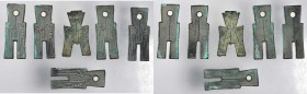 CHINA. Zhou Dynasty, ca. 1046-256 B.C. Warring States Period, ca. 475-221 B.C. State of Chu, Liang or Han. Six Spade Monies (6 Pieces), ca. 350-250 B....