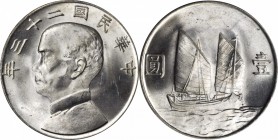 CHINA. Dollar, Year 23 (1934). PCGS MS-65.

L&M-110; K-624; Y-345; WS-0146. Entirely white with blazing luster and few marks. An outstanding example...