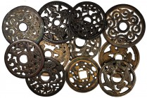 CHINA. Open Work Charms (20 Pieces), ND. Grade Range: FINE to EXTREMELY FINE.

All openwork type charms, varying in diameter from 42 to 50.5 mm. Inc...