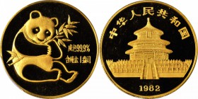 CHINA. 1 Ounce, 1982. Panda Series. PCGS MS-68 Gold Shield.

cf.Fr-B4; Bruce-MB11; PAN-2a. A highly sought after type from the first year of Panda i...