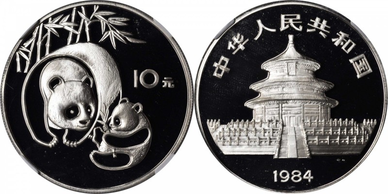 CHINA. 10 Yuan, 1984. Panda Series. NGC PROOF-68 ULTRA CAMEO.

KM-87; PAN-19a....