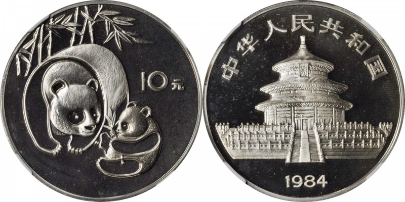 CHINA. 10 Yuan, 1984. Panda Series. NGC PROOF-66 ULTRA CAMEO.

KM-87; PAN-19a....