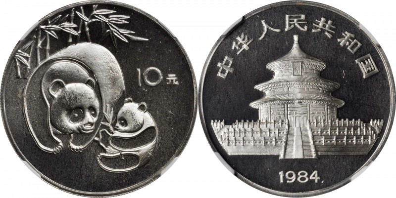 CHINA. 10 Yuan, 1984. Panda Series. NGC PROOF-65 CAMEO.

KM-87; PAN-19a. Brill...