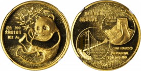 CHINA. 1 Ounce Gold Medal, 1987. Panda Series. NGC PROOF-67 ULTRA CAMEO.

Fr-unlisted; KMX-MB7; PAN-63a. Mintage: 3,000. Struck to commemorate the S...