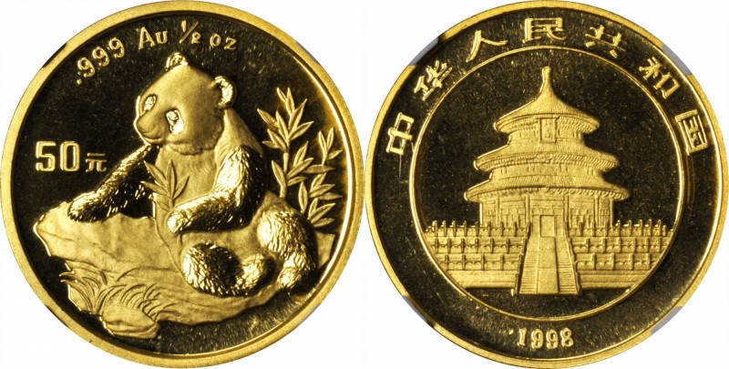 CHINA. 50 Yuan, 1998. Panda Series. NGC MS-68.

Fr-B5; KM-1129; PAN-304a. Smal...