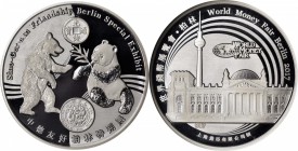 CHINA. Berlin World Money Fair (50g) Silver Piefort Panda Medal, 2017-(S). Shanghai Mint. NGC PROOF-70 ULTRA CAMEO.

Mintage: 300. Medal # 047. A pe...