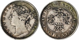 HONG KONG. 20 Cents, 1881. Victoria. PCGS VF-30 Gold Shield.

KM-7. KEY DATE for the series and RARE in any grade. Even wear with variable dark gray...