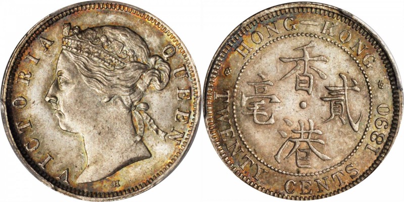 The Single Finest Graded at PCGS or NGC

HONG KONG. 20 Cents, 1890-H. Heaton M...