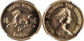 HONG KONG. 1000 Dollars, 1978. Lunar Series, Year of the Horse. NGC MS-69.

Fr-4; KM-44. Sharply struck with satiny mint luster in the fields. Inclu...