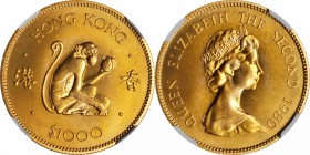 HONG KONG. Pair of 1000 Dollars (2 Pieces), 1980, Monkey. Lunar Series. Both NGC MS-67 Certified.

Fr-6; KM-47. Year of the Monkey. Both coins brill...