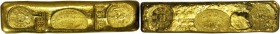 HONG KONG. "Sang Cheung" Gold 5 Tael Ingot, ND. BRILLIANT UNCIRCULATED.

80 mm x 20 mm; 187.23 gms. A RARE rectangle shaped ingot marked 94.5% fine....