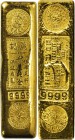 HONG KONG. "Lai Kee Gold Company" Gold 5 Tael Ingot, ND. BRILLIANT UNCIRCULATED.

79 mm x 21 mm; 187.23 gms. A shiny rectangular 99.99% pure gold ba...