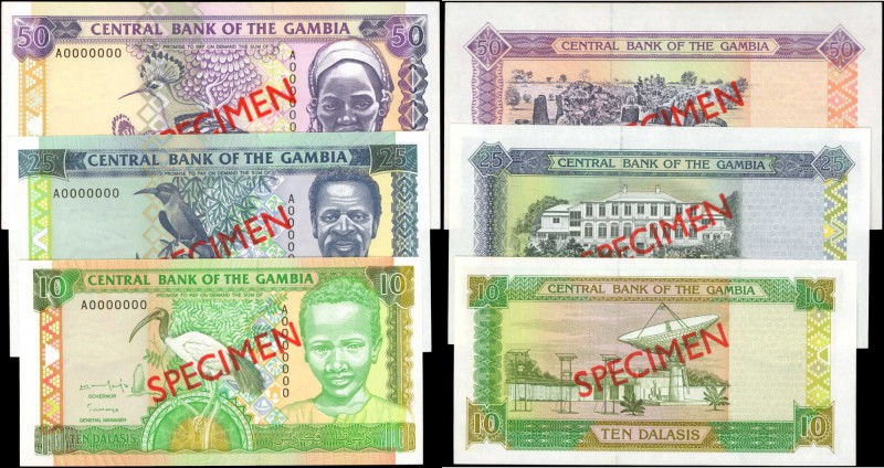 GAMBIA. Central Bank of The Gambia. 10 to 50 Dalasis, ND (1996). P-17s to 19s. S...