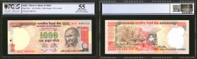 INDIA. Reserve Bank of India. 1000 Rupees, ND (2000). P-94a. PCGS GSG About Uncirculated 55.

Just trivial circulation on this high denomination des...