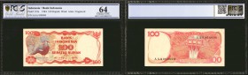 INDONESIA. Bank Indonesia. 100 Rupiah, 1984. P-122a. Specimen. PCGS GSG Choice Uncirculated 64.

2 pieces in lot. This duo of Indonesian 100 Rupiah ...