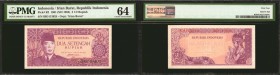 INDONESIA. Republik Indonesia. 2 1/2 Rupiah, 1961 (ND 1963). P-R2. PMG Choice Uncirculated 64.

Irian Barat overprint. A series that has become more...