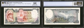 NEPAL. Central Bank of Nepal. 1000 Rupees, ND(1972). P-21. PCGS GSG Choice Uncirculated 64.

Just some minor toning spots seen under scrutiny.

Es...