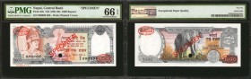 NEPAL. Central Bank of Nepal. 1000 Rupees, ND (1981-96). P-36s. Specimen. PMG Gem Uncirculated 66 EPQ.

Specimen overprints, serial numbers and punc...
