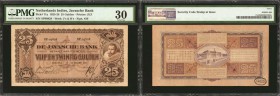 NETHERLANDS INDIES. Javasche Bank. 25 Gulden, 1925-31 Issue. P-71a. PMG Very Fine 30.

This Very Fine Netherlands Indies note displays bright ink an...