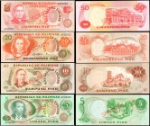 PHILIPPINES. Bangko Sentral ng Pilipinas. 5 to 50 Piso, ND (1970s). P-153s to 156s. Specimen. Uncirculated.

4 pieces in lot. Lot includes P-153s 5 ...