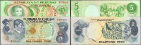 PHILIPPINES. Bangko Sentral ng Pilipinas. 2 & 5 Piso, ND (1978). P-159 & 160. Solid Numbers. Uncirculated.

2 pieces in lot. Lot includes two 5 Piso...