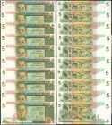 PHILIPPINES. Bangko Sentral ng Pilipinas. 5 Piso, ND (1985-94). P-168b. Fancy Serial Numbers. Uncirculated.

10 pieces in lot. 5 Piso Philippine not...