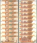 PHILIPPINES. Bangko Sentral ng Pilipinas. 10 Piso, ND (1985-94). P-169c. Fancy Serial Numbers. Uncirculated.

10 pieces in lot. 10 Piso notes, which...