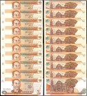 PHILIPPINES. Bangko Sentral ng Pilipinas. 10 Piso, ND (1985-94). P-169e. Fancy Serial Numbers. Uncirculated.

10 pieces in lot. 10 Piso Philippines ...
