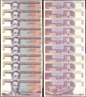 PHILIPPINES. Bangko Sentral ng Pilipinas. 100 Piso, ND (1998-2001). P-184a. Fancy Serial Numbers. Uncirculated.

10 pieces in lot. 100 Piso notes, w...
