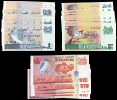SINGAPORE. 1, 5, & 10 Dollars, ND (1976). P-9, 10, & 11. About Uncirculated to Uncirculated.

Approximately 54 pieces of the vivid Bird series. Beau...